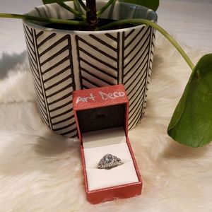 Silver CZ Engagement Ring